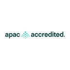 APAC accredited in a green font on a white background with the APAC logo.