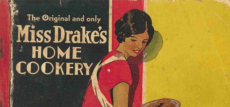 Old book cover for Miss Drake's Home Cookery