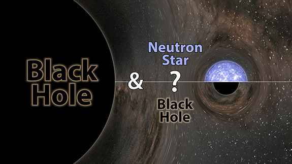 Artwork by Robert Hurt of black hole and neutron star