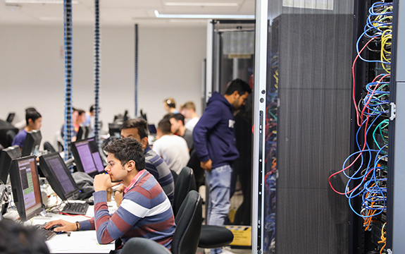 students working in Cisco Networking Academy