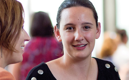 Image of two females at the Industry Open Day at the Hawthorn campus