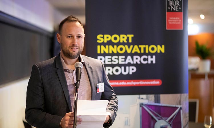 Event: Sport Innovation Research Group Launch - Adam Karg addressed the attendees