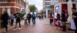 John Street bustling with visitors on campus for Open Day 2023. 