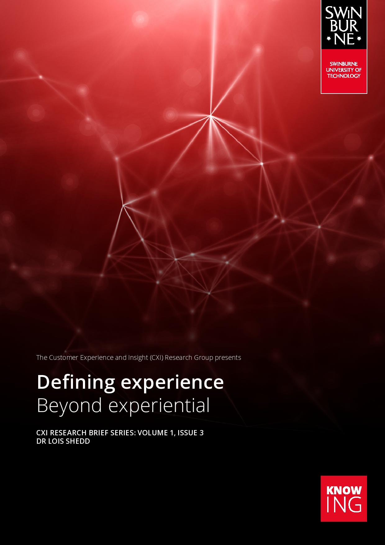 Defining experience: Beyond experiential