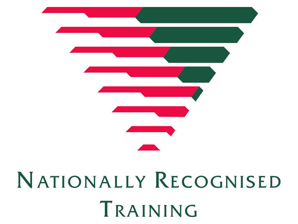 Nationally Recognised Training written in a plain green font under the NRT logo in green and red 