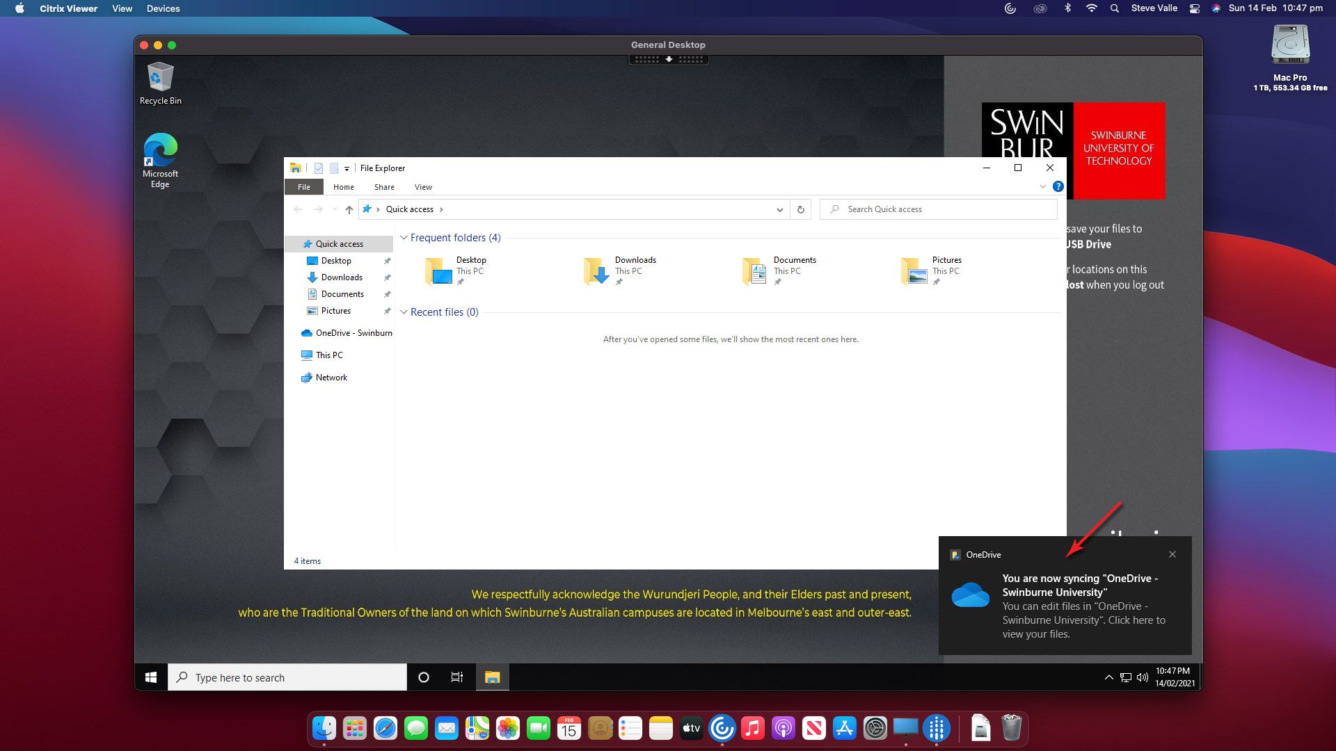 A screengrab of how to use Citrix with OneDrive Desktop highlighting step 2 in the process