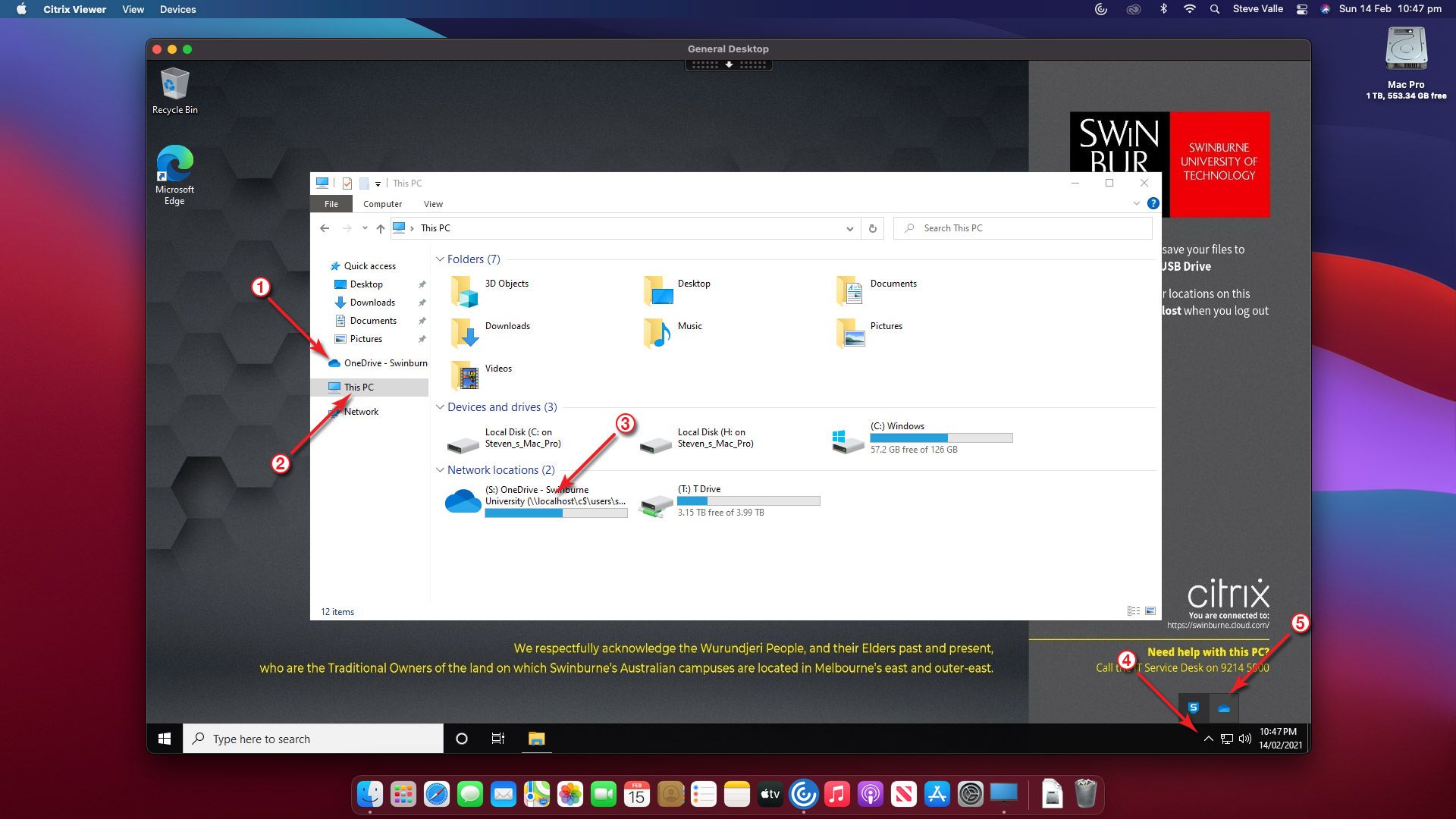 A screengrab of how to use Citrix with OneDrive Desktop highlighting step 4 in the process