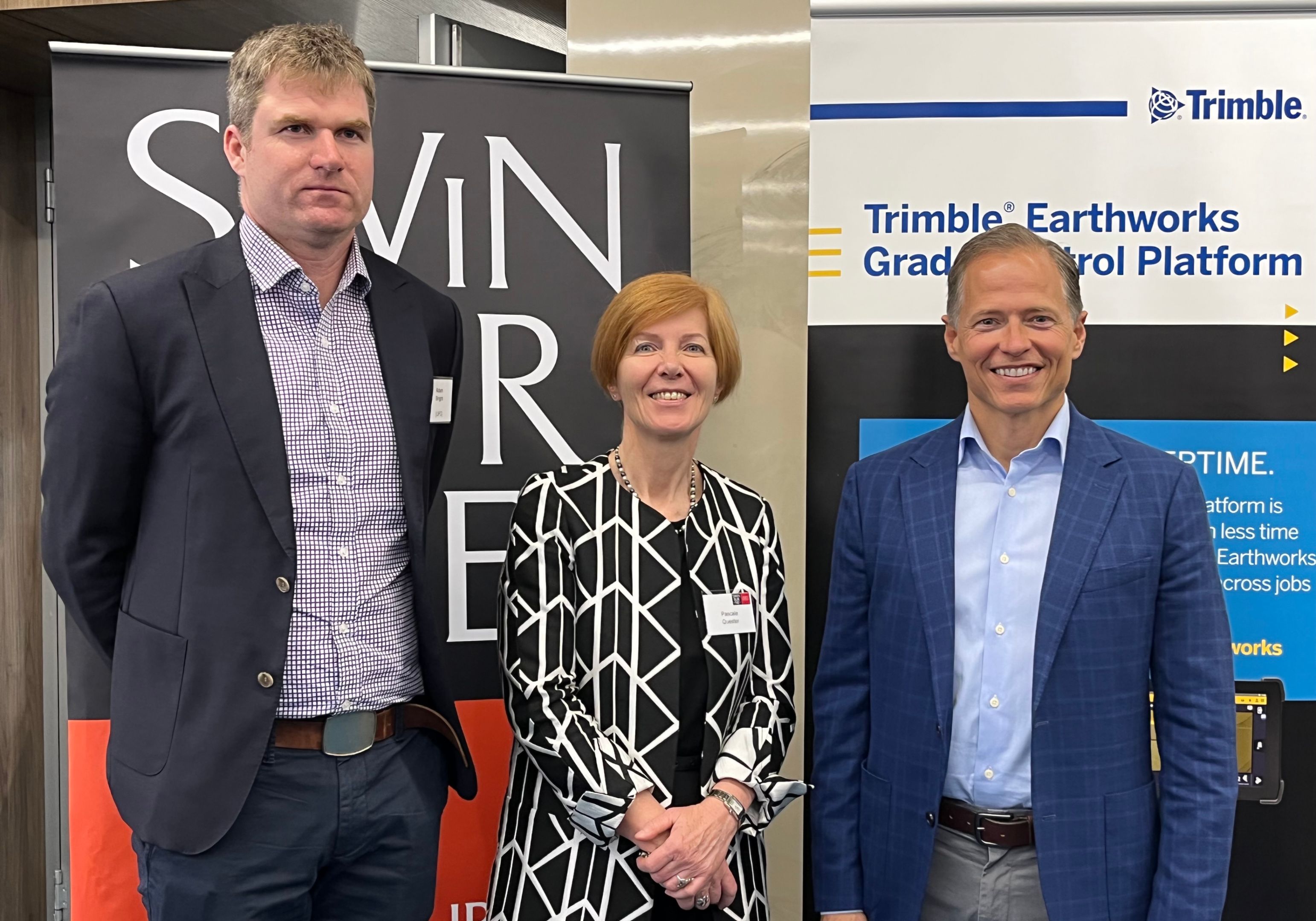 Adam Bright, Pascale Quester, Rob Painter at launch of Trimble Technology Lab