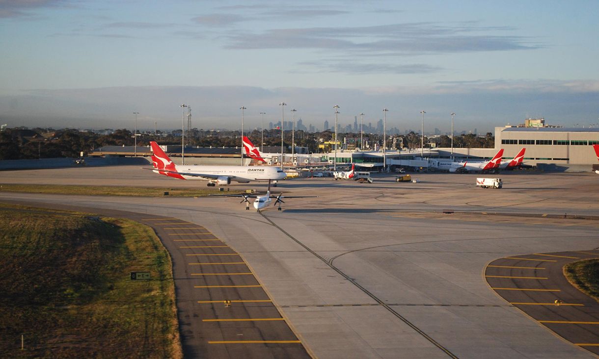 QANTAS planes on the tarmac at Melbourne Airport