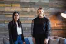 Photograph of Hotglue social media manager Beatrix Fisher and Swinburne professional placement student Sophie Evans.