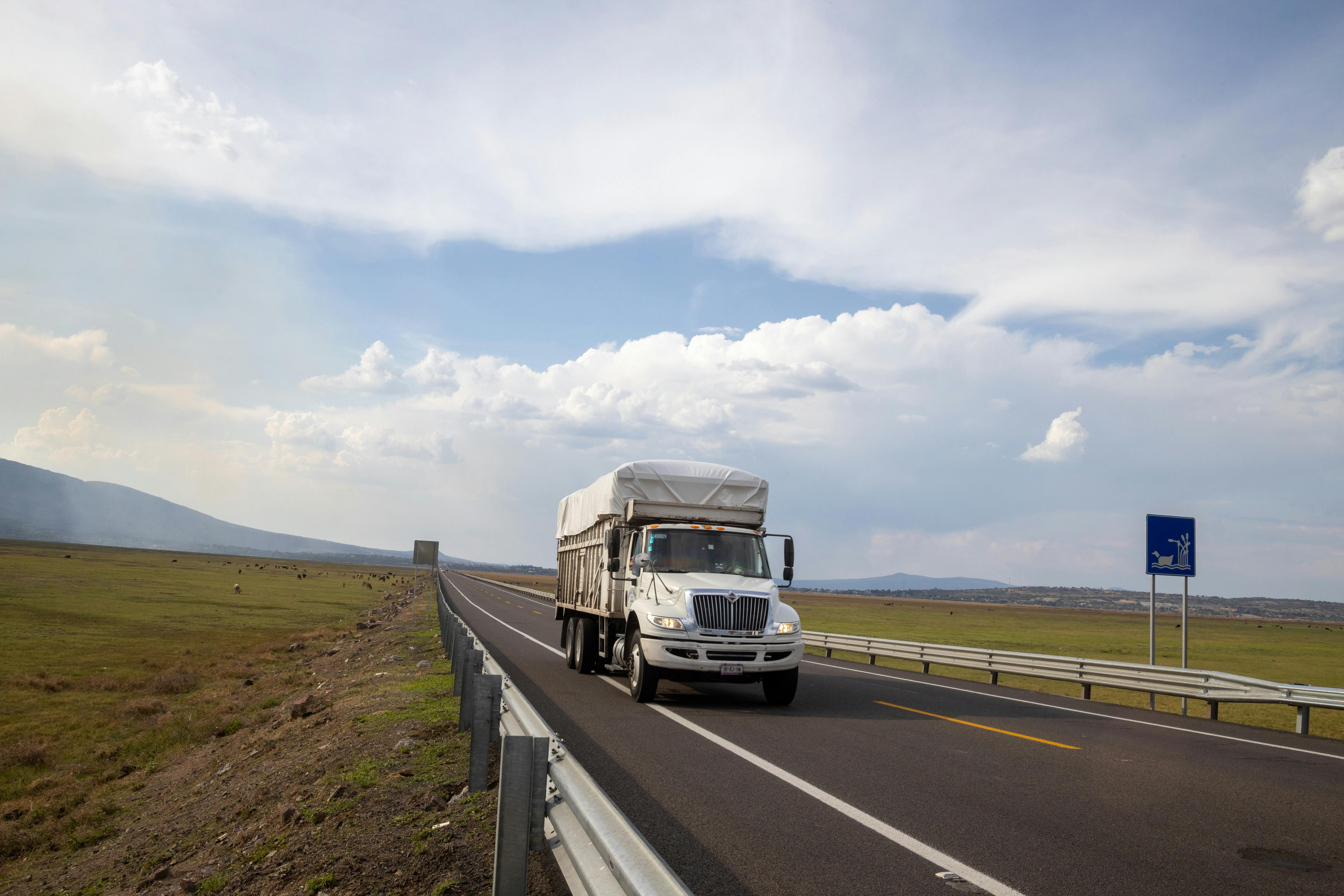 truck on road