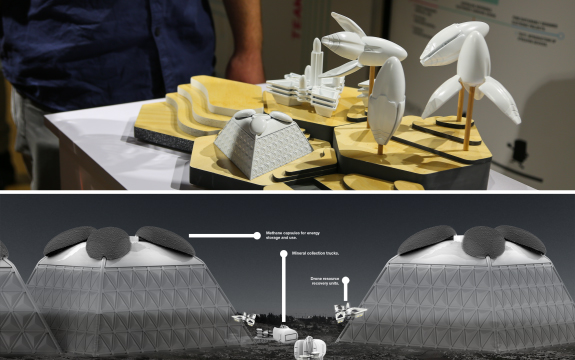 Scale models and concept illustration of e-waste mine site 