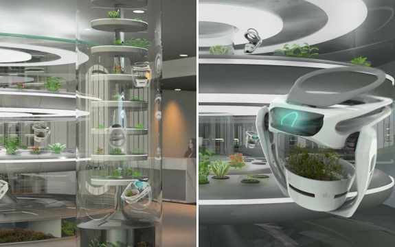 Metaflora, bladeless drones manage crops inside closed-loop self-sustaining hydroponic farms 