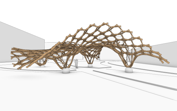 New Wave, curved timber construction and large scale prototype, by Architectural Design student Ralph Santos