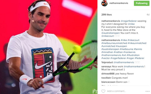 Roger Federer wearing a Nike a tee