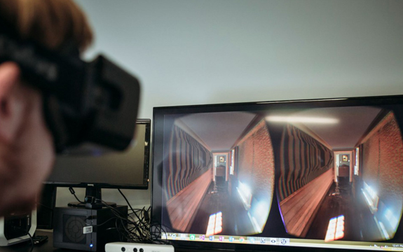 Person looking through Opaque Multimedia's virtual dementia glasses