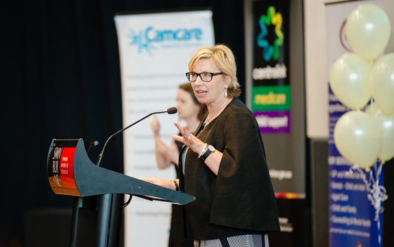 Australian of the Year, 2015, Rosie Batty, speaking at the City of Boroondara’s White Ribbon Day event in October 2015. 