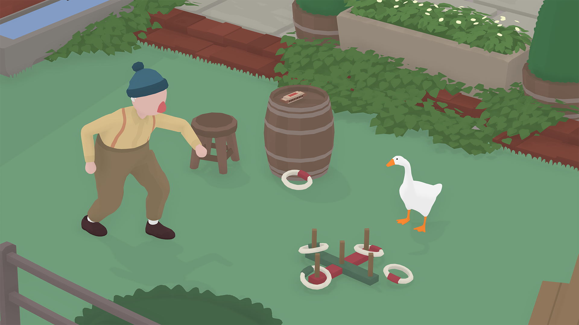 Screenshot from the Untitled Goose Game