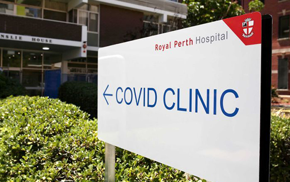 Signage for a COVID clinic