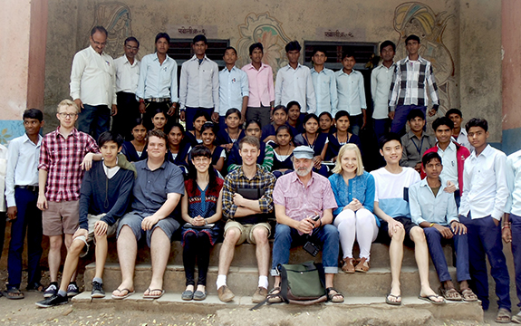 group shot of IT students in India 