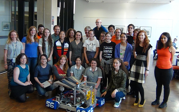 A group shot of the 2017 Robocats in the ATC