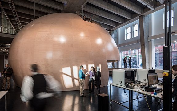 People working inside the Factory of the Future 