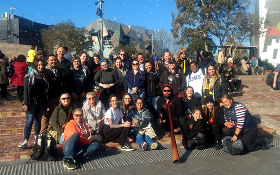 Students joined in the Victorian NAIDOC march as part of the Indigenous Study Tour