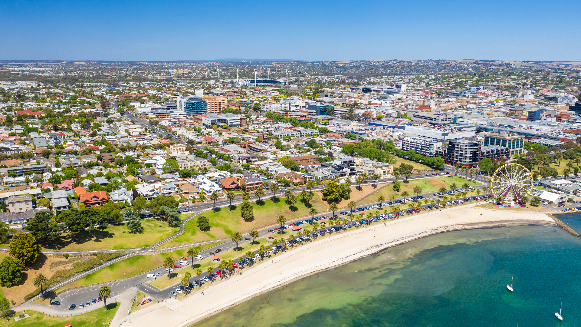 Aerial photograph of Geelong waterfront