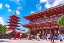 View of Senso-ji Temple, the oldest temple located in Tokyo