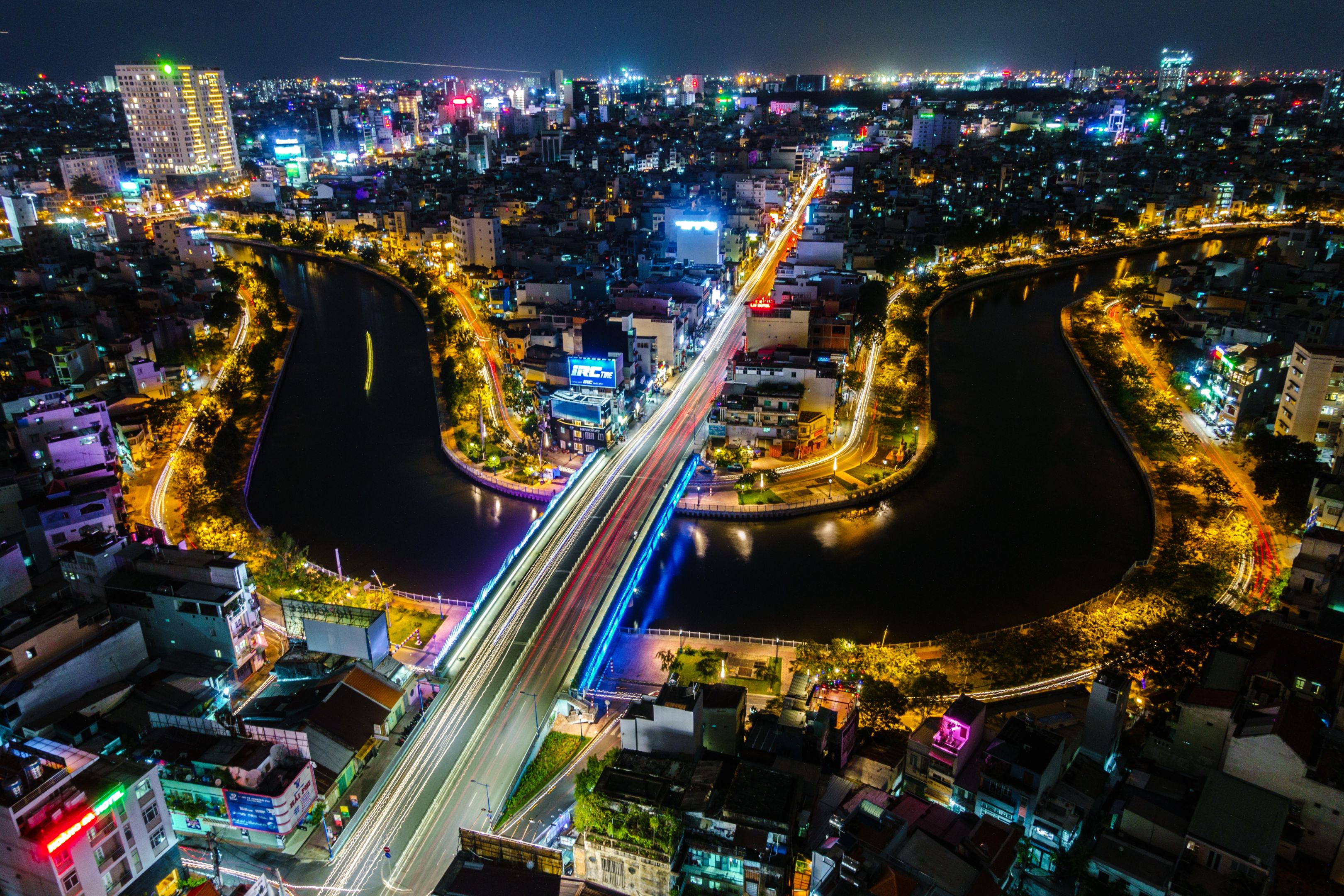 Aerial shot of Ho Chi Minh City, Vietnam