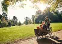 Cycling through the park