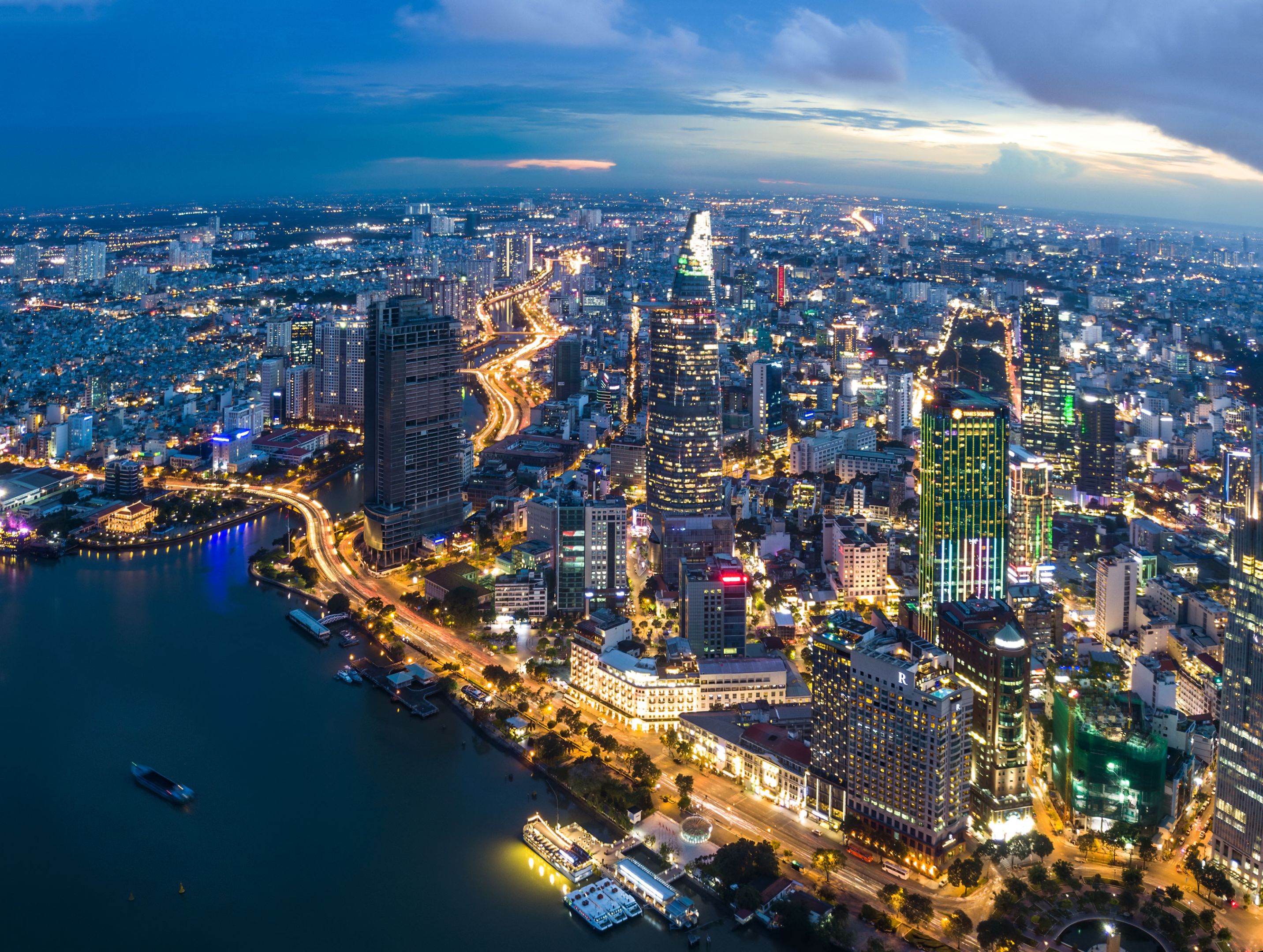 Ho Chi Minh city skyline at night