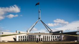 Australian flag flies over Parliament House