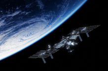 International Space Station Orbiting Planet Earth