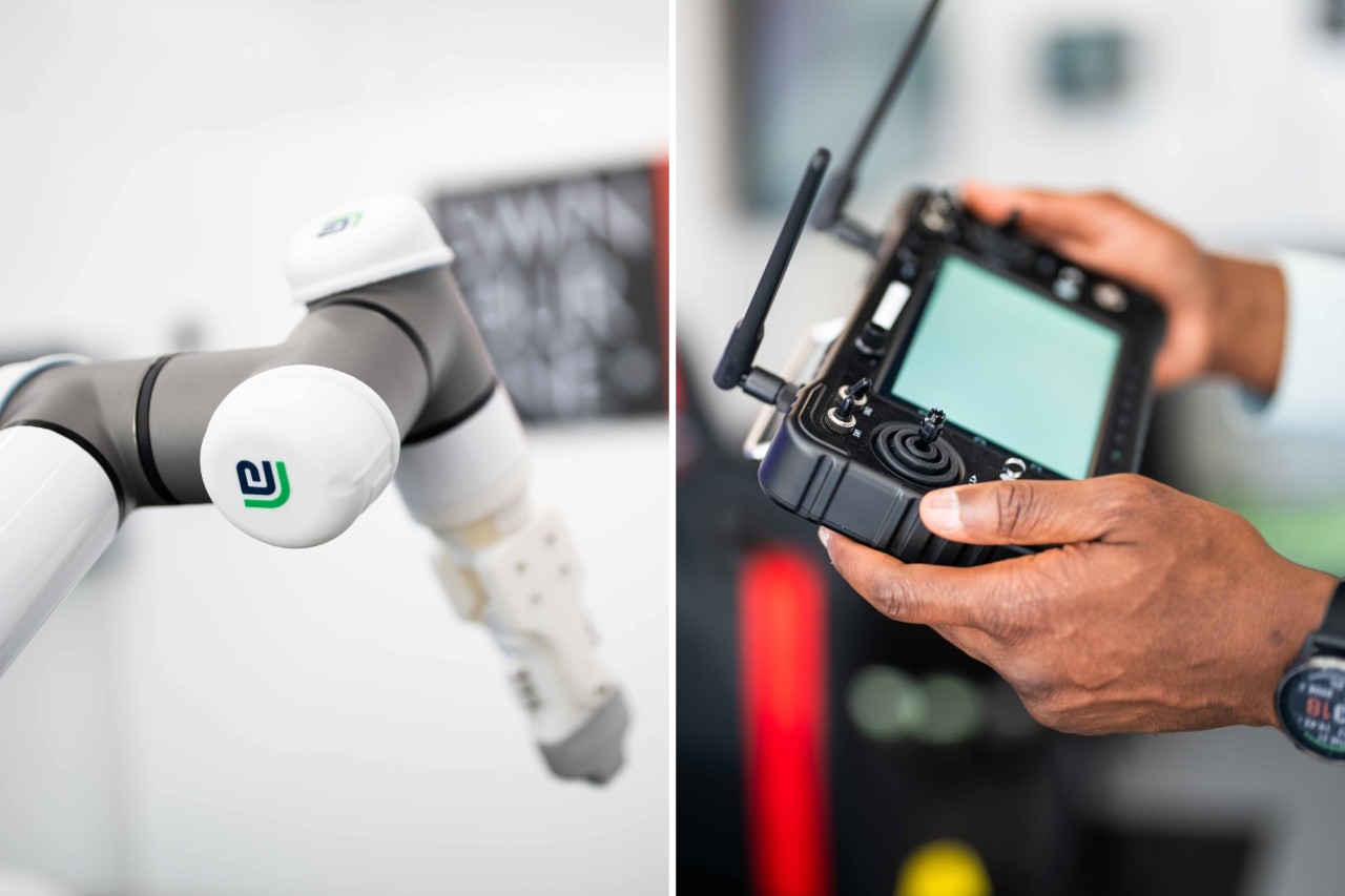 An ultrasound robot arm and a light detection and ranging (LiDar) device inside Mobile Innovation Lab.