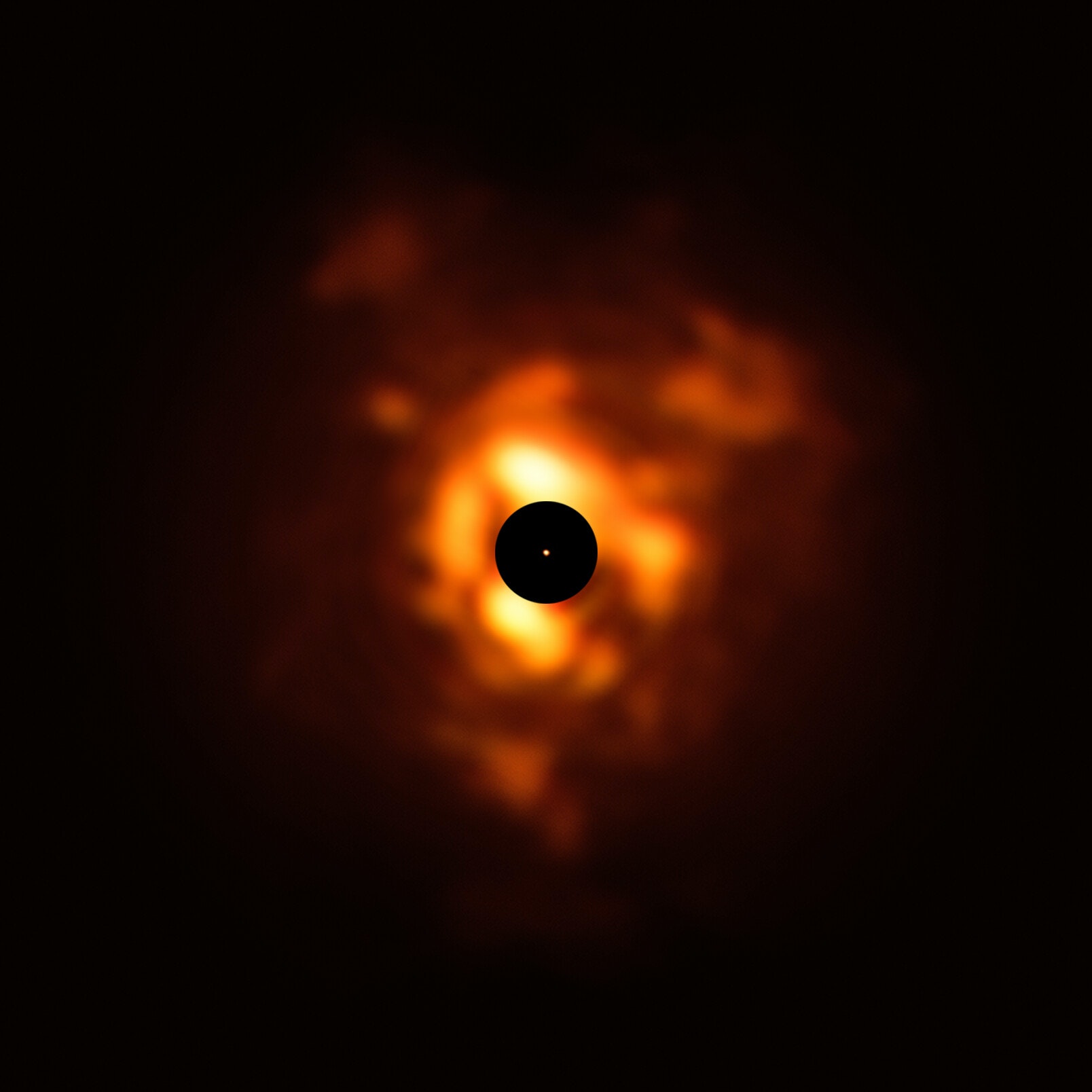 Infrared light emitted by dust around Betelgeuse in December 2019.