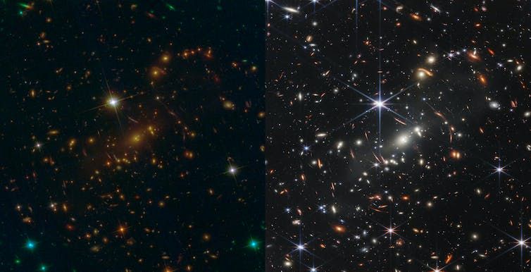 The first galaxy cluster image