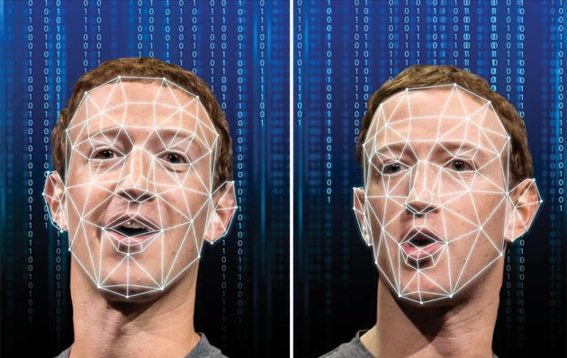 Photo of Mark Zuckerberg with geospacial map over his face, to be used to create a deepfake.