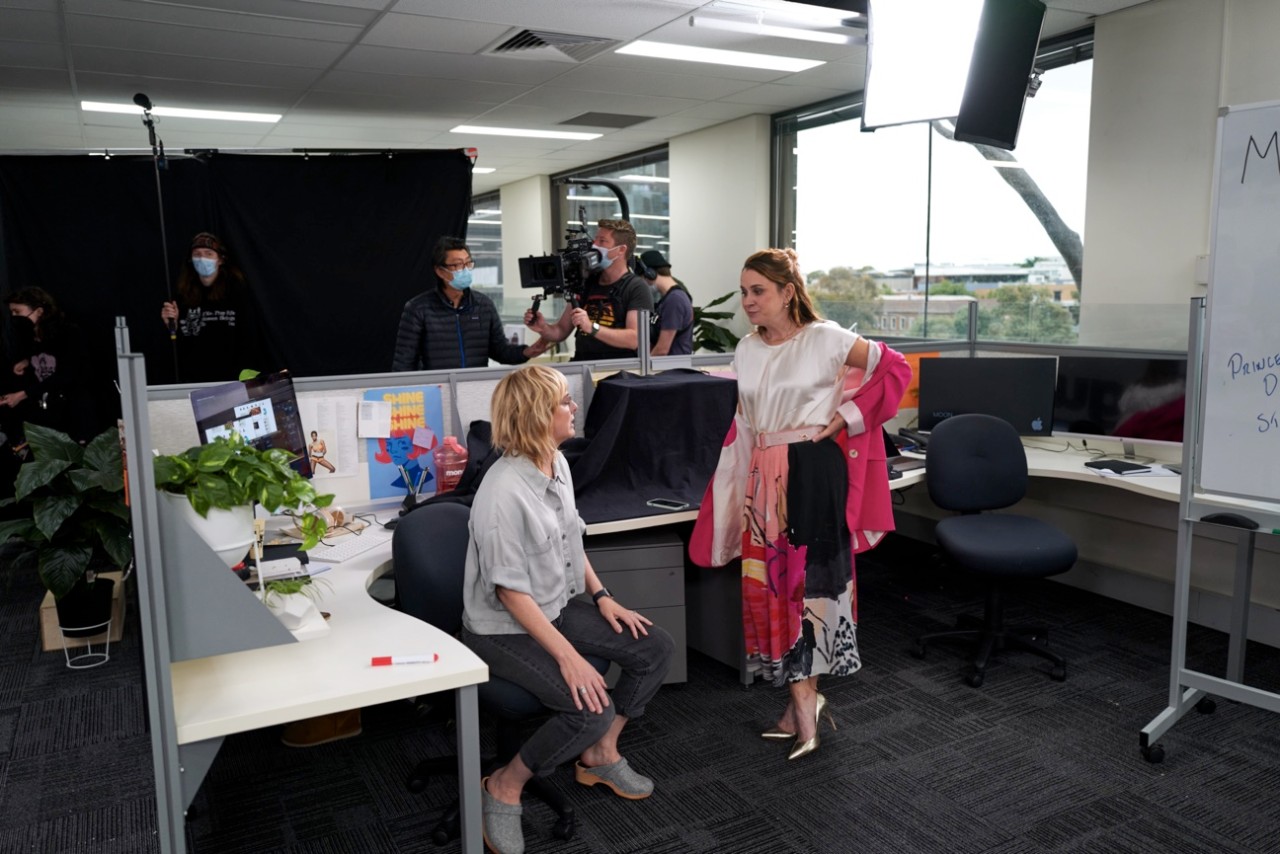 On the set of Monologue, the satirical miniseries that was supported by Swinburne