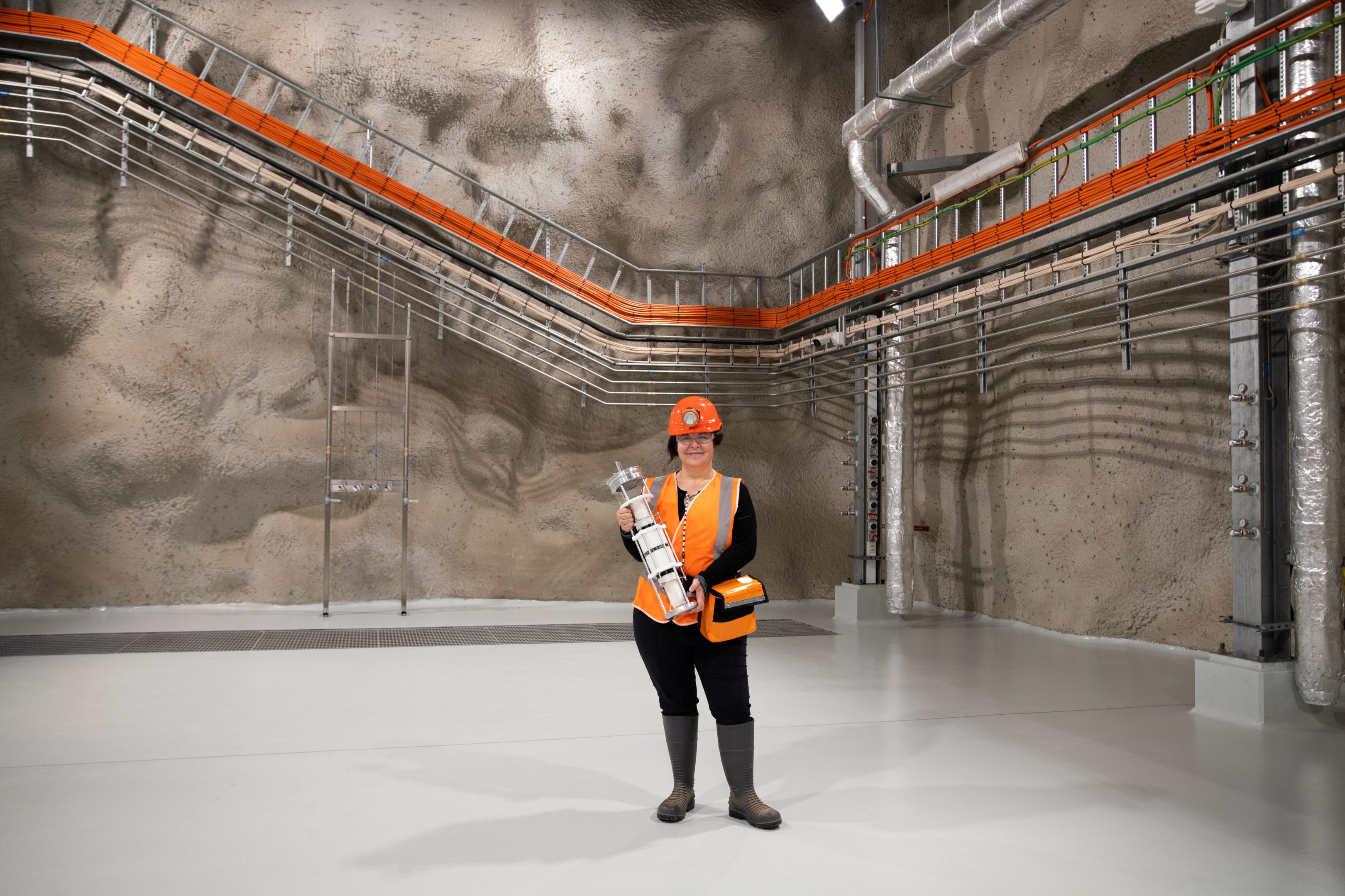 Lead researcher on the project, Professor Elisabetta Barberio from the University of Melbourne, unveils the Stawell Underground Physics Laboratory