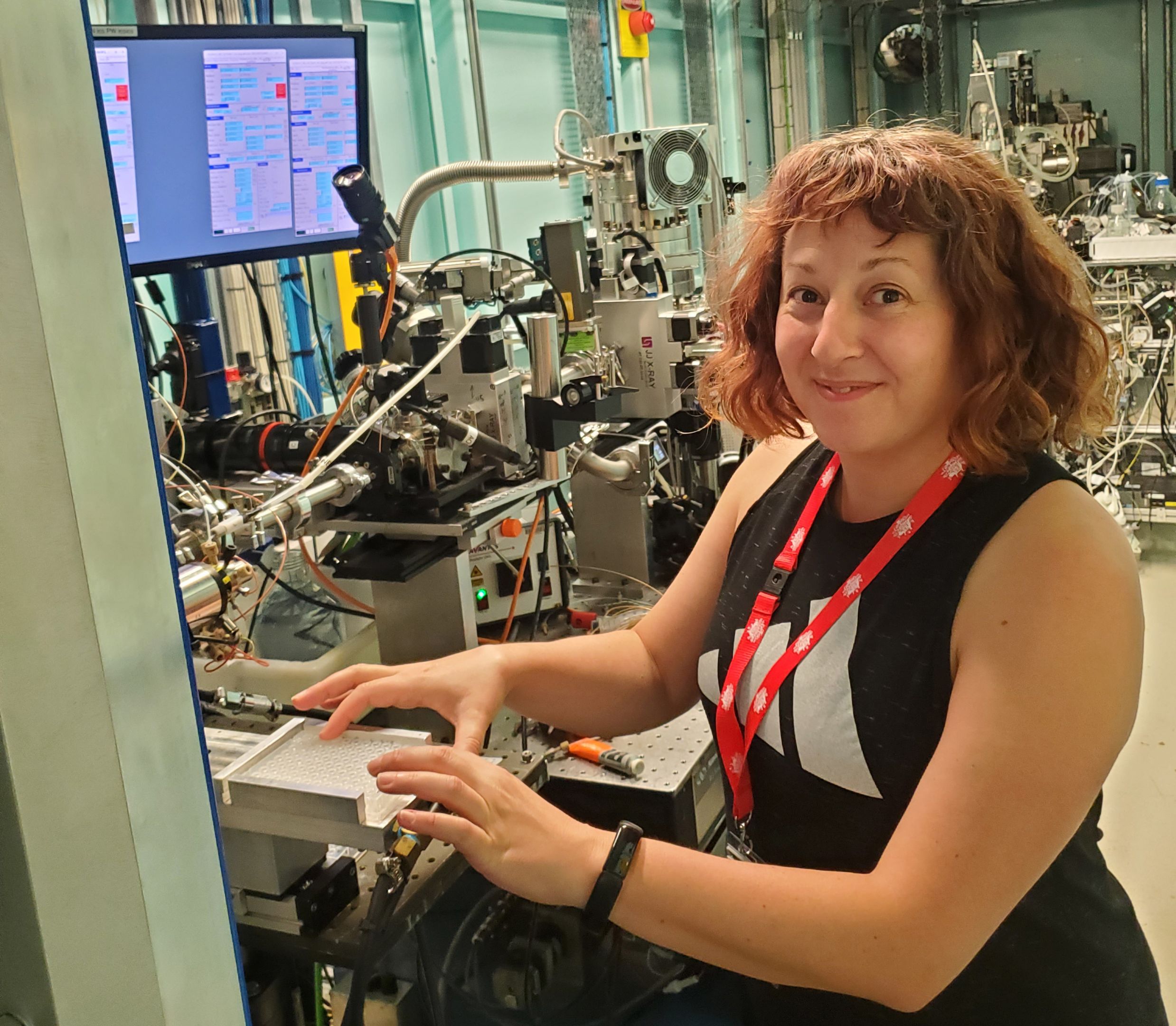 Dr Mirren Charnley collecting data at the Australian synchrotron