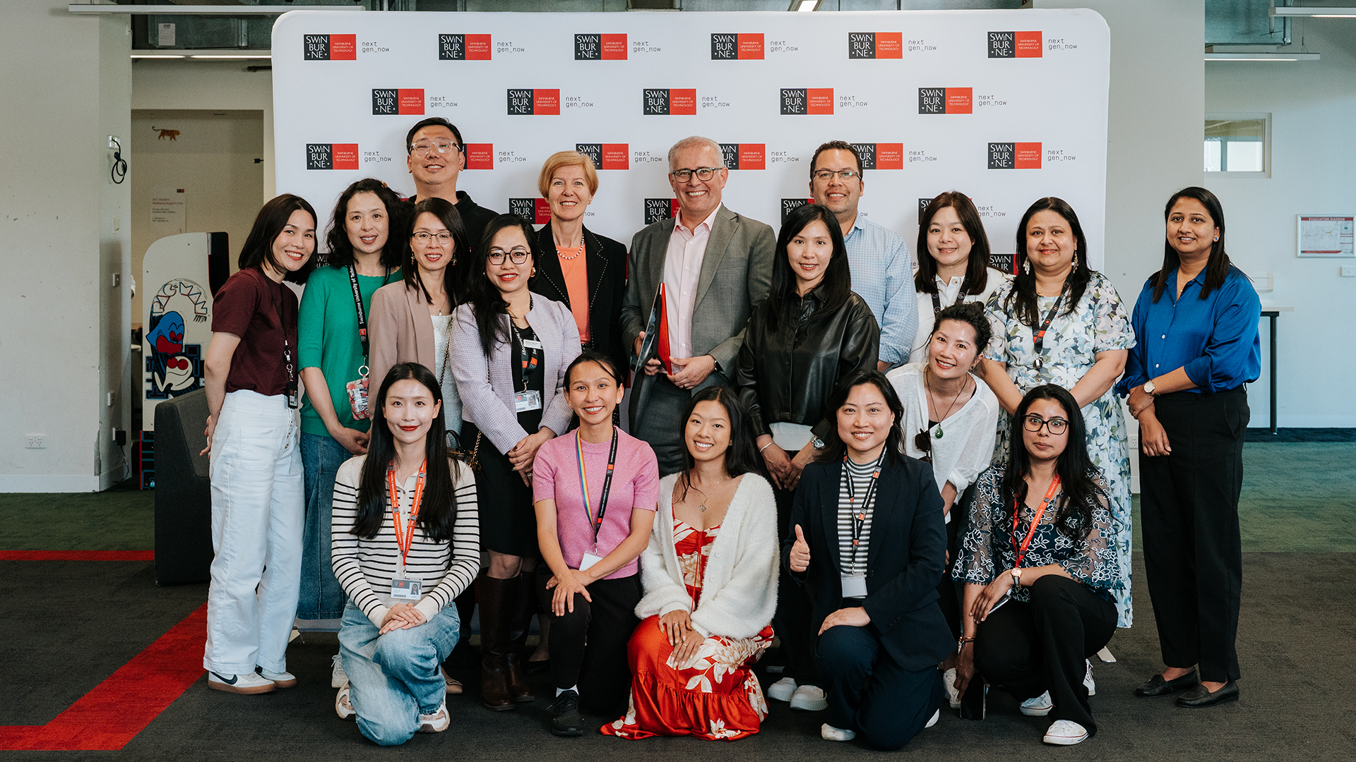 Vice-Chancellors Accountable Award winners 2025 - International Recruitment and Admissions posing with the VC and their trophy