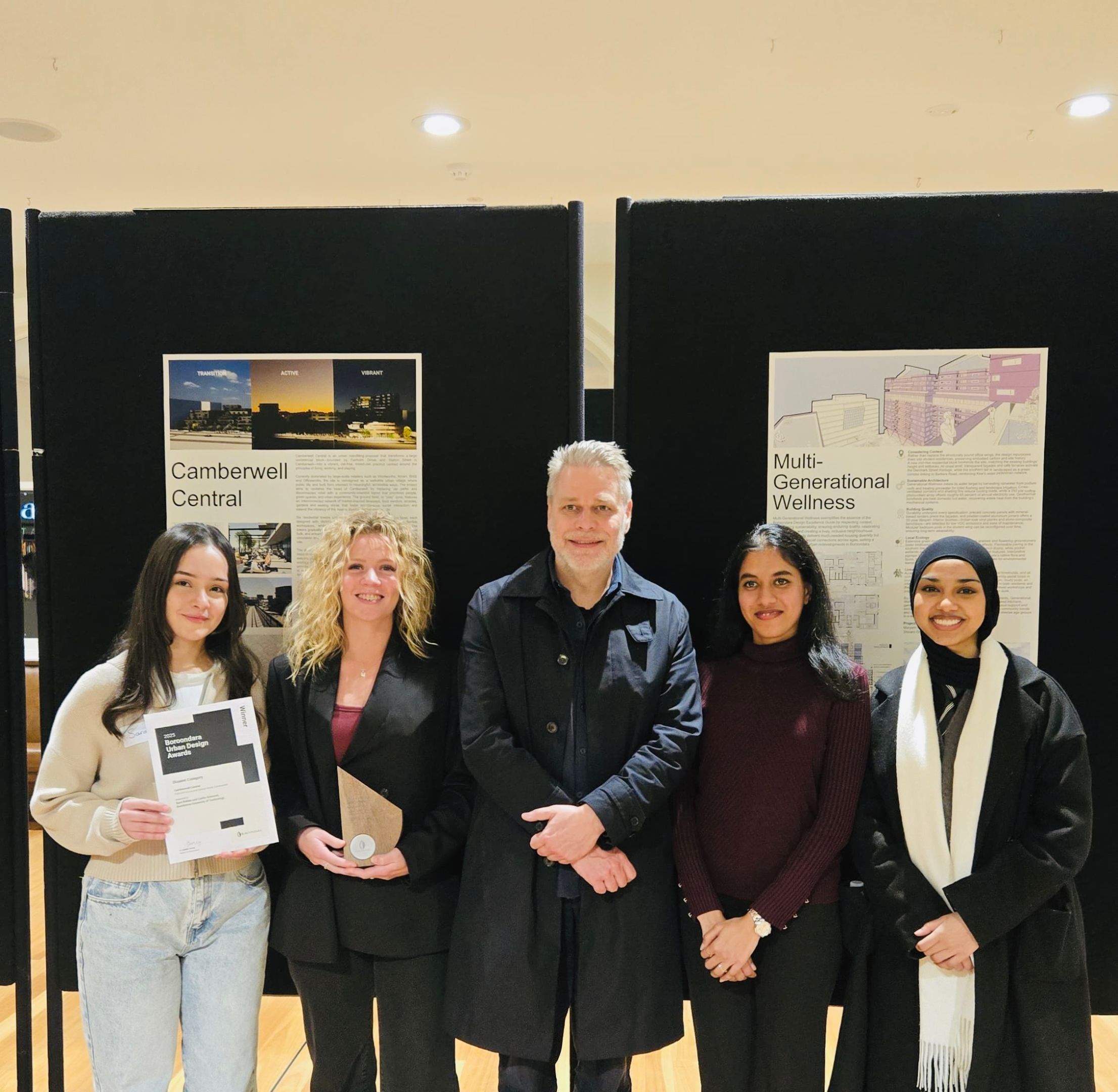 Swinburne Master of Architecture and Urban Design students recognised at the City of Boroondara Urban Design Awards 2025,