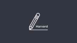 A charcoal background with a cartoon pencil symbol drawing a line and the word Harvard appears next to the pencil.