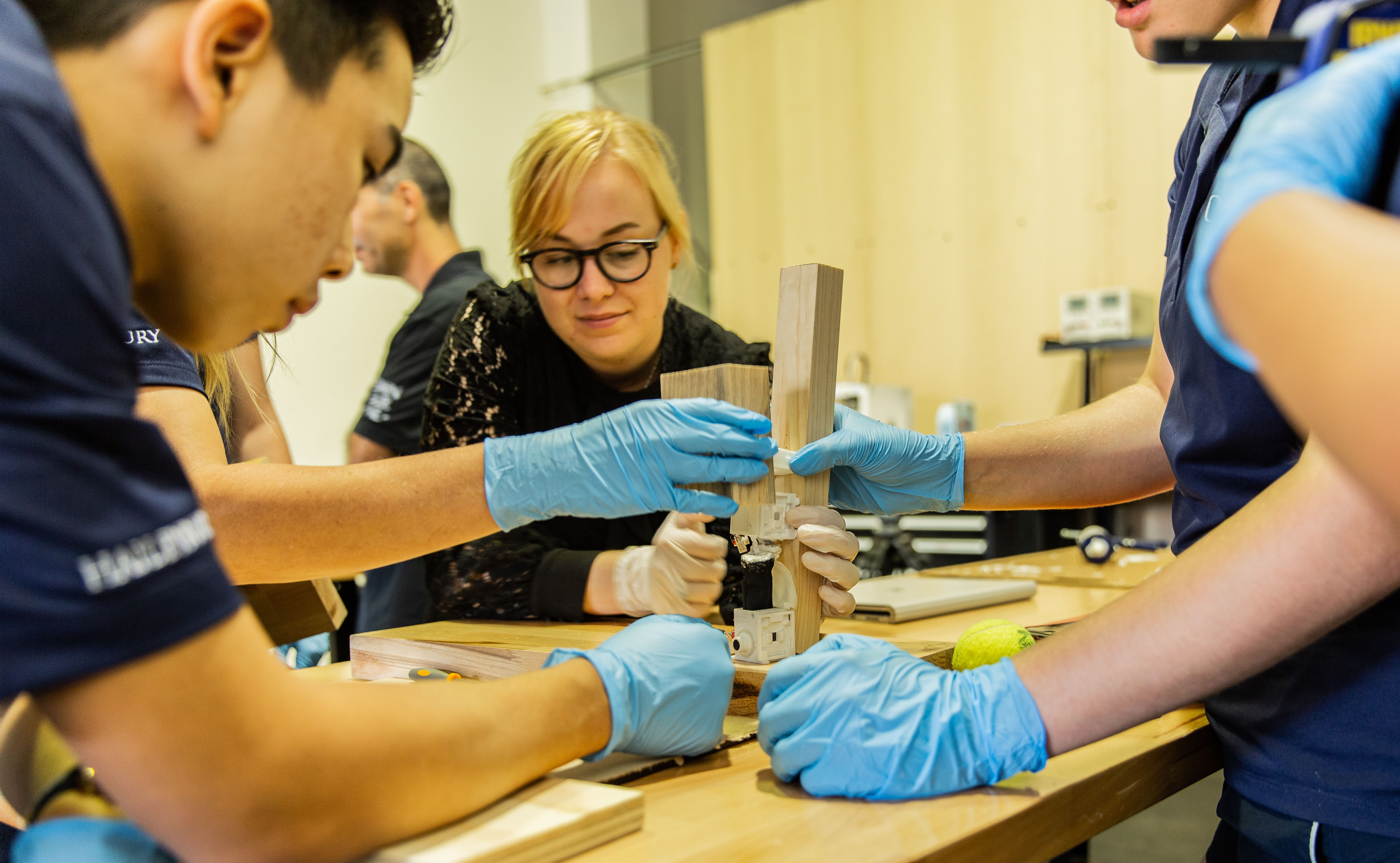 Swinburne PhD candidate Sara Webb with students