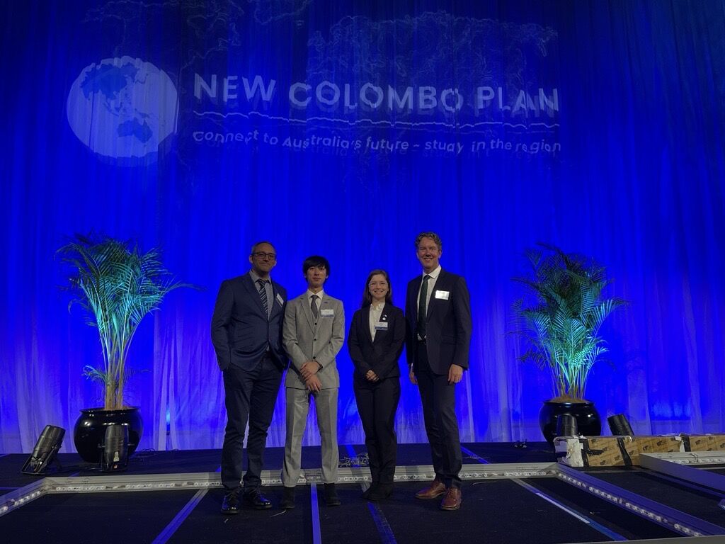 (Left to right) Alistair de Rozario, Edward Eng, Tani Hooke and Dr Douglas Proctor at the New Colombo Plan event in Australian Parliament House 