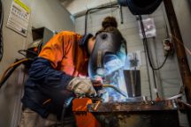 Fabrications student welding