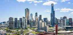 Melbourne business skyline on a sunny day