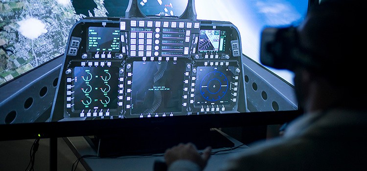 Aviation cockpit simulator.