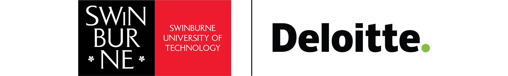 The Swinburne University of Technology logo is to the left and the text 'Deloitte' to the far right